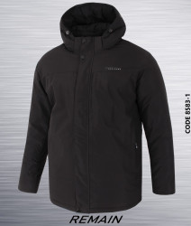 Куртки зимние мужские REMAIN БАТАЛ (черный) оптом 47935820 8583-1-3