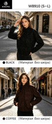 Куртки кожзам жіночі (чорний) оптом
