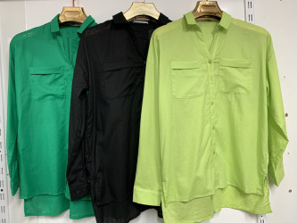 Рубашки женские (темно-зеленый) оптом 39615047 16352086-7