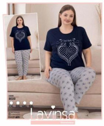 Ночные пижамы женские БАТАЛ оптом 04628319 8020-17