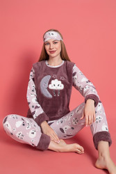 Ночные пижамы женские на флисе оптом 96057281 02-9