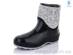 Резиновая обувь, Selena оптом Фау1 черно-серый блеск