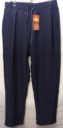 Спортивные штаны женские БАТАЛ на меху (темно синий) оптом 31905842 SY2068-8