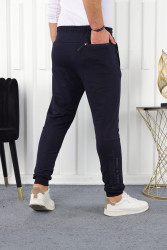 Спортивні штани чоловічі БАТАЛ (темно-синій) оптом 2BRO 