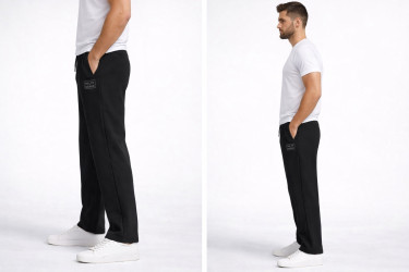 Спортивные штаны (чёрные) мужские оптом 90527381 663-70