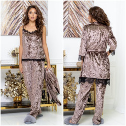 Ночные пижамы женские (3-ка) оптом 98125736 28-39
