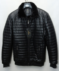 Куртки зимние кожзам мужские FUDIAO на меху (black) оптом 64725318 6099-37
