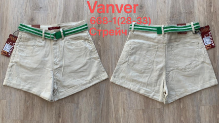 Шорты джинсовые женские VANVER ПОЛУБАТАЛ оптом Vanver 59432601 668-1-16
