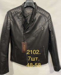 Куртки кожзам мужские KASIQI (черный) оптом 75904612 2102-34