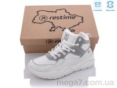 Ботинки, Restime оптом PWZ21204 white-grey