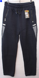 Спортивные штаны мужские на флисе (dark blue) оптом 72549368 WK6199B-12