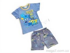 Костюм, Kids-modnik оптом 261920 комплект футболка-шорти т.синьо-синій