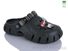 Кроксы, DeMur оптом 6770 зелений-чорний