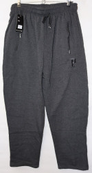 Спортивные штаны мужские БАТАЛ на флисе (gray) оптом 86231479 WK-6039-42