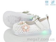 Туфли, Poni kids оптом BULL  B1081 white LED