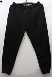 Спортивные штаны женские БАТАЛ на флисе (black) оптом 23518469 01-1