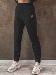 Спортивные штаны женские ПОЛУБАТАЛ (black) оптом 98635714 1888-13