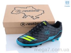 Футбольная обувь, Restime оптом DMB23667-2 black-cyan