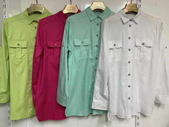 Рубашки женские (зеленый) оптом 89173526 17052413-4