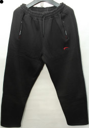 Спортивные штаны мужские БАТАЛ на флисе (черный) оптом 52819640 02-43