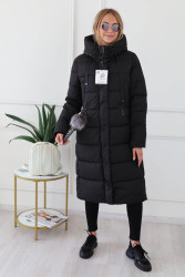 Куртки зимние женские ПОЛУБАТАЛ (черный) оптом Китай 20134658 8513-18