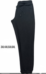 Спортивные штаны мужские БАТАЛ с начесом (black) оптом 40183279 04-9