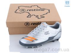 Футбольная обувь, Restime оптом DWB23667-2 silver-orange