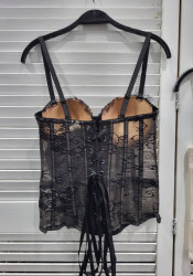 Корсеты женские (чёрные) оптом 15076389 8006