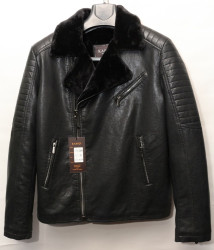 Куртки кожзам зимние мужские (черный) оптом 23864907 802-48