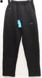 Спортивные штаны мужские БАТАЛ на флисе (black) оптом 59146732 7116-42