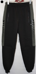 Спортивные штаны мужские на флисе (black) оптом 81609234 N22-43