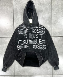 Худі чоловічі на флісі оптом THREE BLACK 