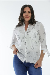Рубашки женские БАТАЛ оптом 95408176 02-32