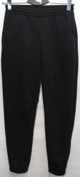 Спортивные штаны женские на флисе (черный) оптом 79346285 02-8
