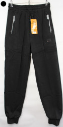 Спортивные штаны мужские на флисе (black) оптом 26103879 A116-1-7