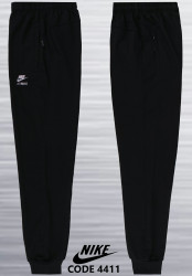 Спортивные штаны мужские БАТАЛ на флисе (black) оптом 80236479 4411-40