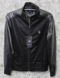 Куртки кожзам мужские HESTOVRVIIO (черный) оптом 19586730 8712-F-7
