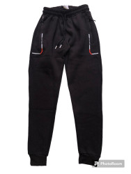 Спортивные штаны мужские на флисе (черный) оптом 58124769 12-54