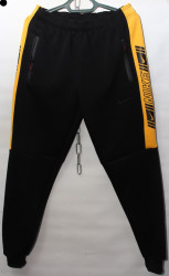 Спортивные штаны мужские на флисе (black) оптом 96134820 01-1