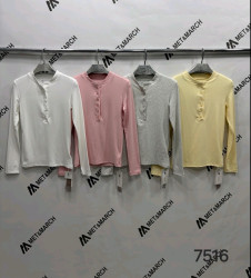 Лонгсливы женские (лимон) оптом 76593418 7516-42