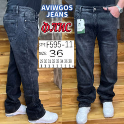 Джинсы мужские AVIWGOS на флисе оптом 74586390 595-11