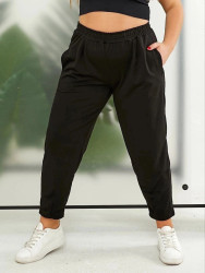 Спортивные штаны женские БАТАЛ (черный) оптом 19257360 2364-3