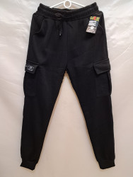 Спортивные штаны мужские на флисе (black) оптом 47680295 6086-12