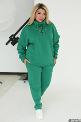 Спортивные костюмы женские на флисе БАТАЛ оптом 70613289 344-17
