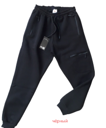 Спортивные штаны мужские с начесом (черный) оптом 70521649 02-11