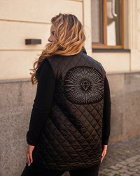 Жилетки женские БАТАЛ (черный) оптом 73165804 191-1