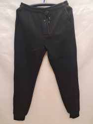 Спортивные штаны мужские БАТАЛ на флисе (black) оптом 37208516 2203-25