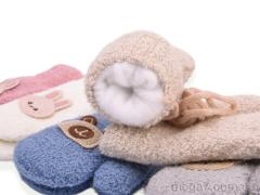 Варежки, Королева оптом 5211 (тедди) mix