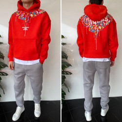 Худі чоловічі на флісі оптом THREE BLACK