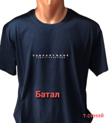 Футболки мужские БАТАЛ (темно-синий) оптом 83257614 02-20
